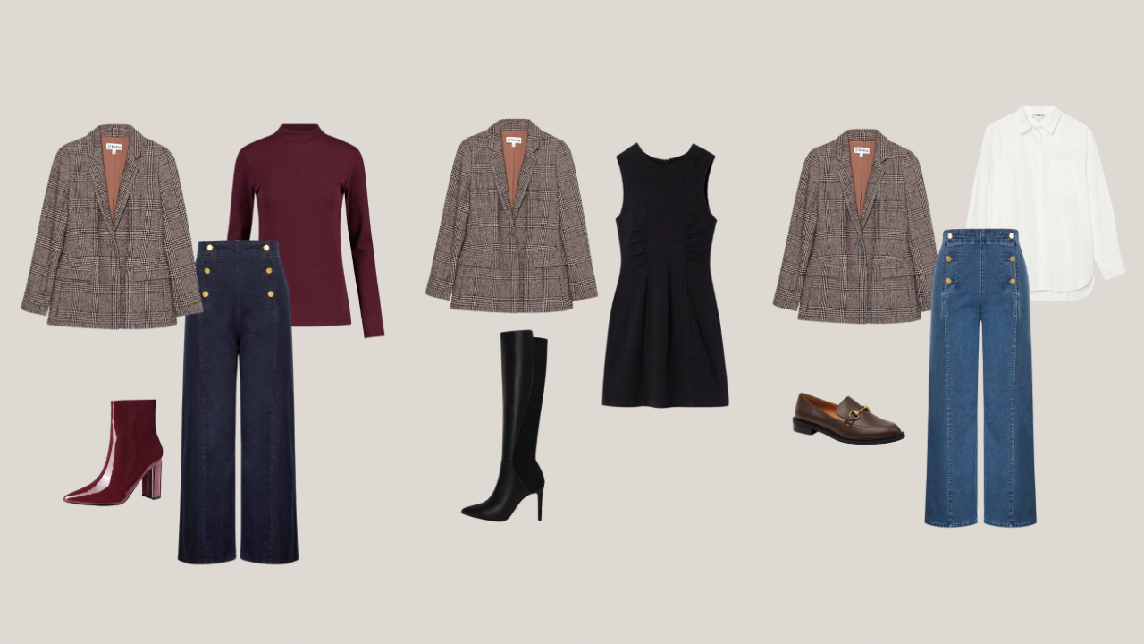 Plaid Lace Blazer & Skirt Set-Up